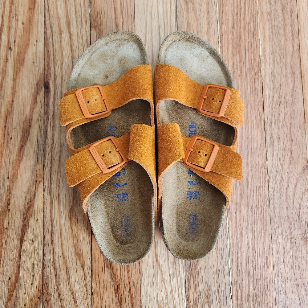 Birkenstock Arizona Women's Size 40 Orange Suede Sandals
